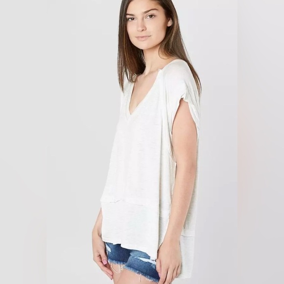Free people oversized medium top white we the free boho chic indie core - Picture 1 of 4